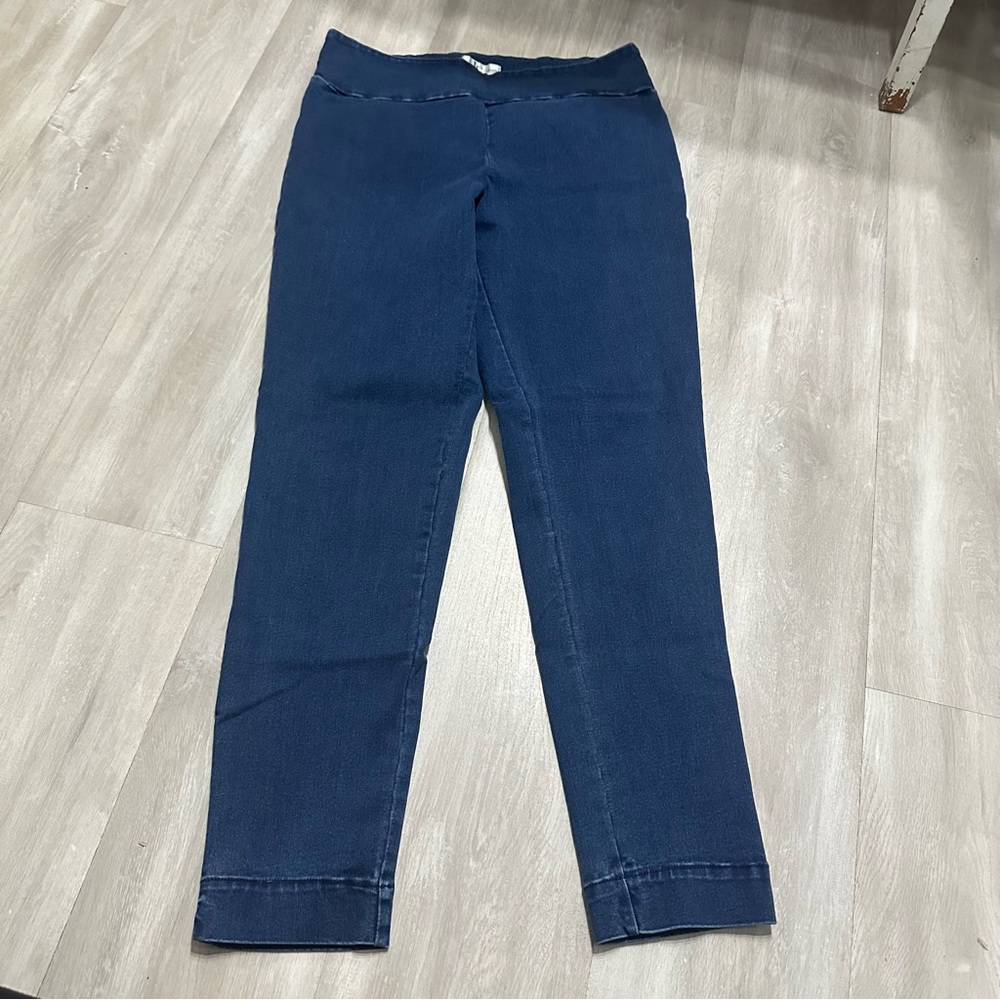Lena Gabrielle Blue Pull On Skinny Jeans Sz 10